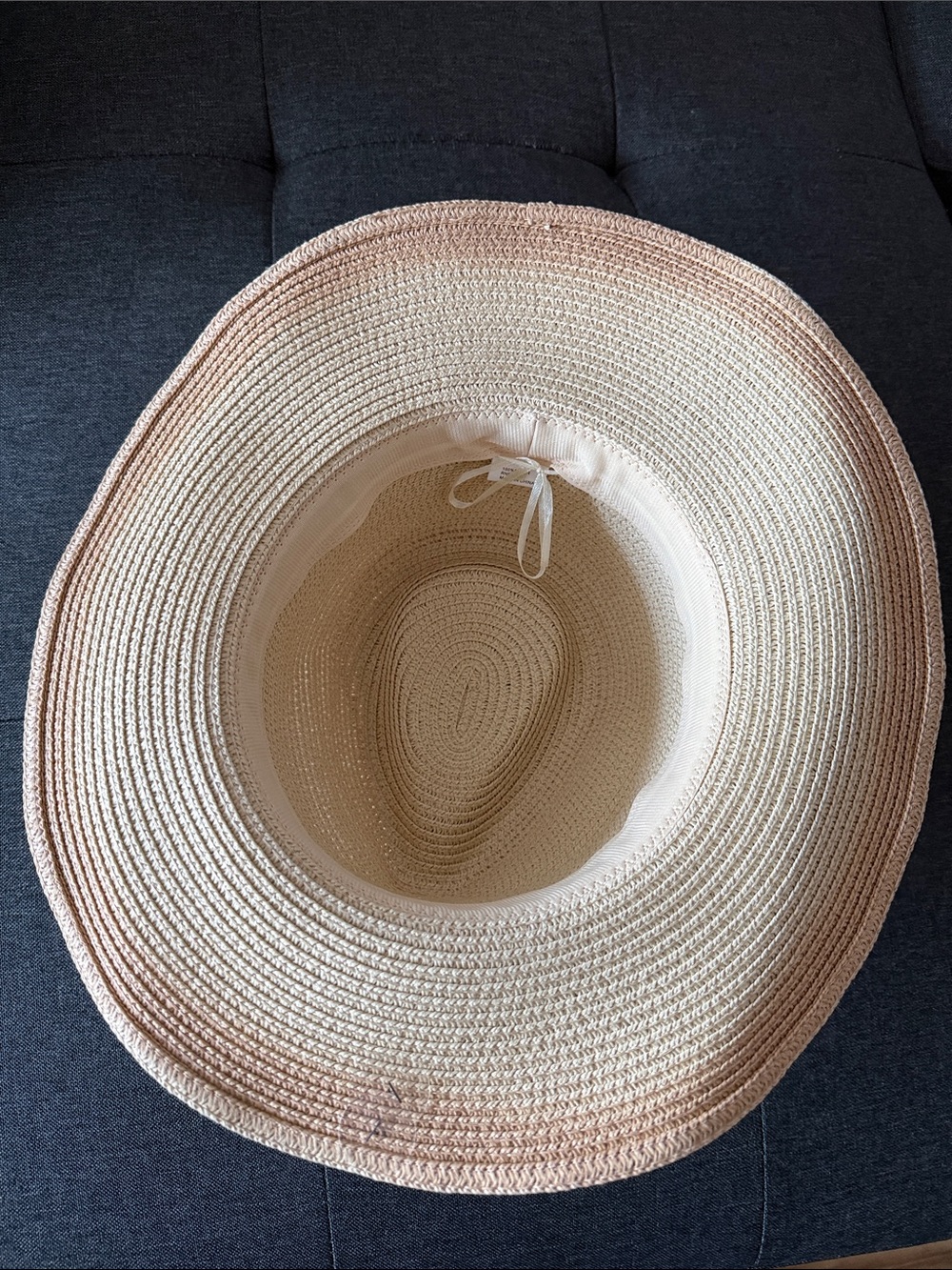 Straw Sun Hat with Thin Band - Natural Beige - Picture 4 of 8